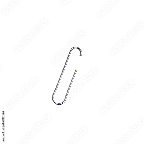 Vászonkép Silver Metal Paper Clip, Stationery Clip Isolated
