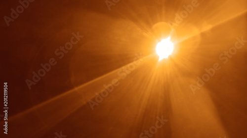 Schilderij op canvas abstract image of light burst among trees and glitter bokeh