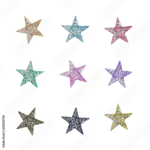 Glitter Star Sticker Set, Colorful Decorative Stickers