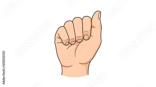 Clenched Fist with Thumb Up Illustration.