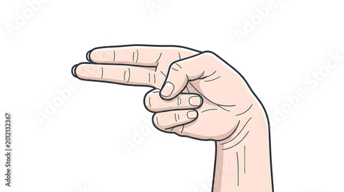 Hand Gesture with Fingers and Thumb.