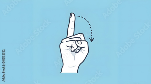 Hand with Index Finger Pointing Downwards Gesture.