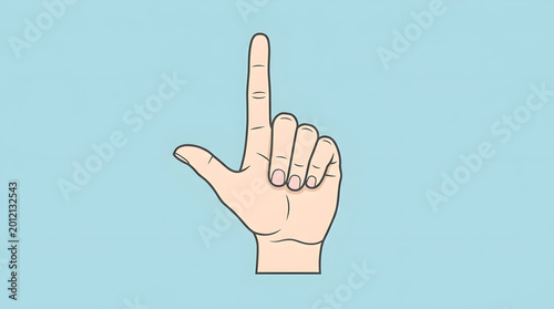 Hand Showing Letter L in Sign Language.
