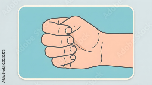Clenched Fist Hand Gesture Illustration.