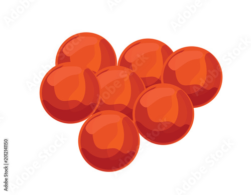 Photos Cartoon vector illustration of red caviar isolated on a white background for seafood and delicacy design