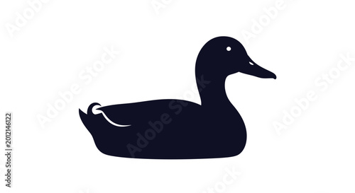 Black duck silhouette side view.