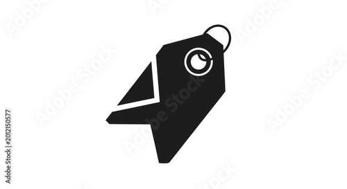 Photos Black Tag With White Circle Logo.
