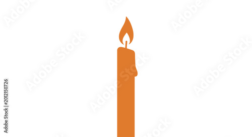 Foto Burning orange candle with flame.