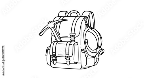 Tableau sur toile Detailed illustration of a backpack.