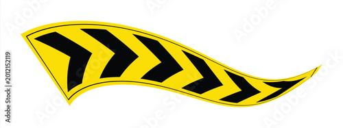Foto illustration of road markings with a flag style, road direction symbols, isolate