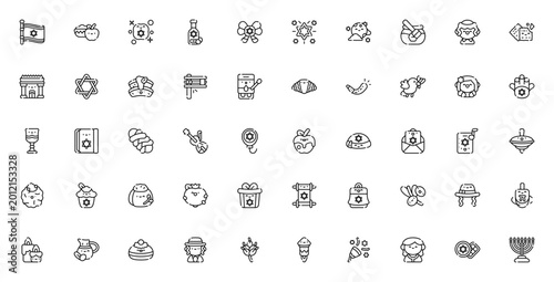 Obraz na plátně Hanukkah icon set