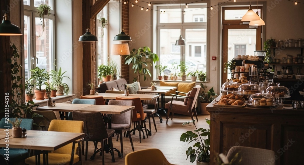 Fototapeta premium Cafe interior daytime setting
