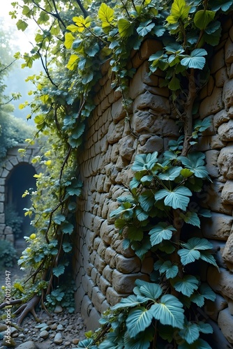 a garden and the wall