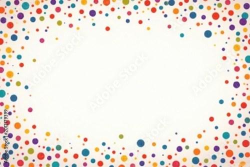 Colorful Confetti Border Frame Seamless Pattern for Birthday Celebration Background