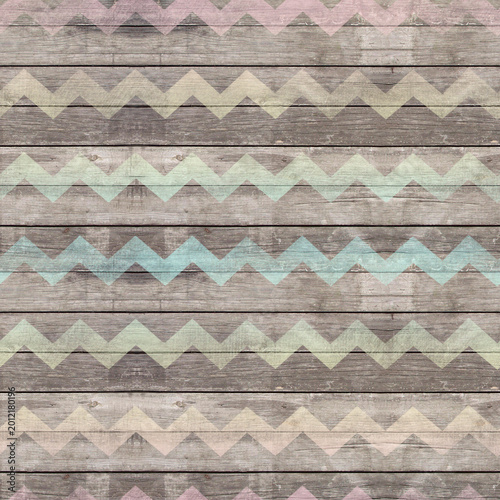 фотографія Seamless zig zag pattern on wood background.