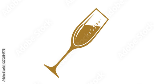 Bild auf Leinwand Golden Champagne Flute with Bubbles.