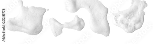 Soap foam or shampoo Soap foam texture or shampoo surface with bubble isolated with clipping path on background.