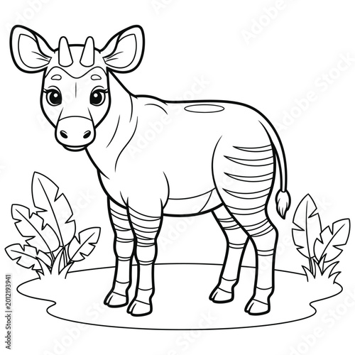 Baby Okapi Coloring Page