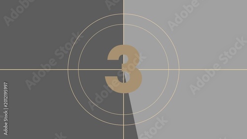 Retro film countdown leader animation