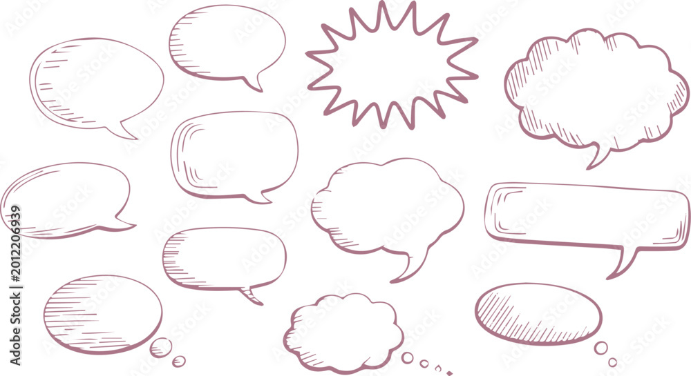 Naklejka premium Comic speech and thought balloons collection