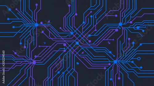 Foto Circuit board with blue wires.