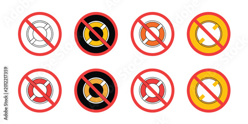 Foto No lifeguard warning icon vector illustration featuring swimming safety notice b