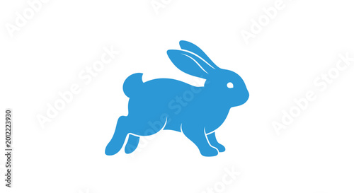 Fényképezés Blue silhouette of a rabbit.