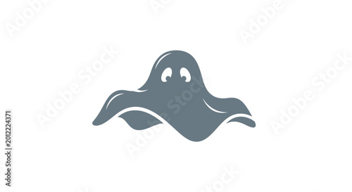 Tableau sur toile Cute grey cartoon ghost character.