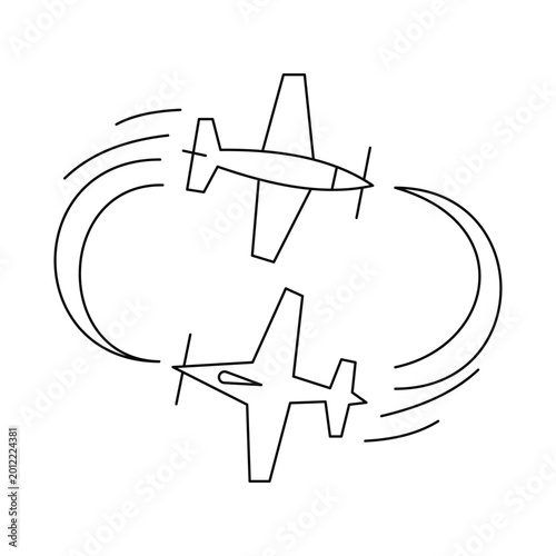 Billede på lærred Two fighter planes in dogfight icon