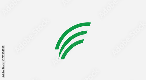 Photography Green curved lines symbol icon.