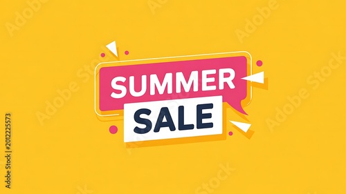 Summer sale banner, discount label, shopping promotion, colorful announcement