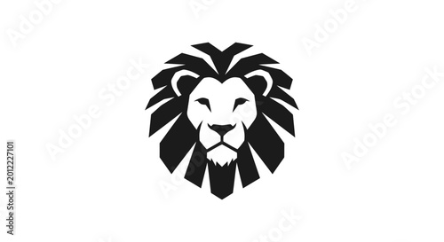 Foto Black and white lion head logo.