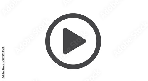 Billede på lærred Black play button icon symbol.
