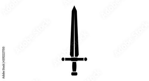 Photos Black sword with crossguard handle.