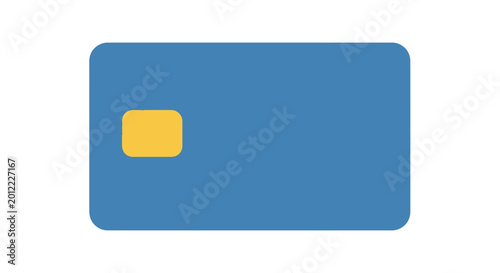 Foto Blue Credit Card with Gold Chip.