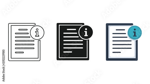 Information icon on document vector illustration
