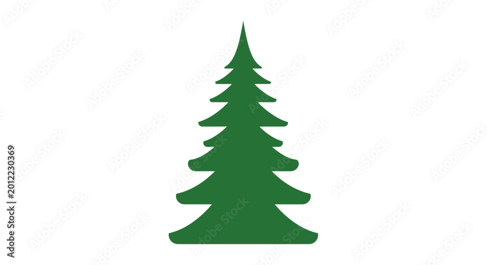 Fototapeta premium Green Pine Tree Silhouette Icon Graphic.