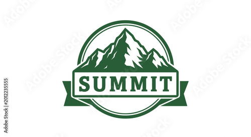 Foto Green mountain summit logo emblem.