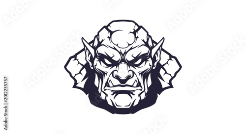 Bild auf Leinwand Illustration of a goblin face.