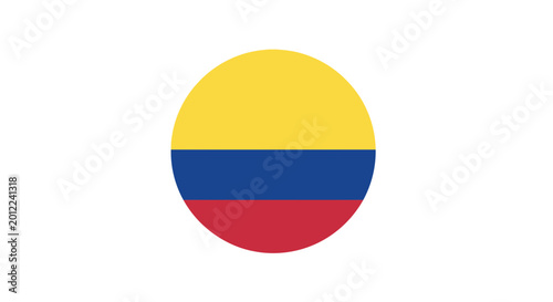 Free Download Colombian Flag Circle Icon - Yellow, Blue, Red Horizontal Stripes - GFXLoad