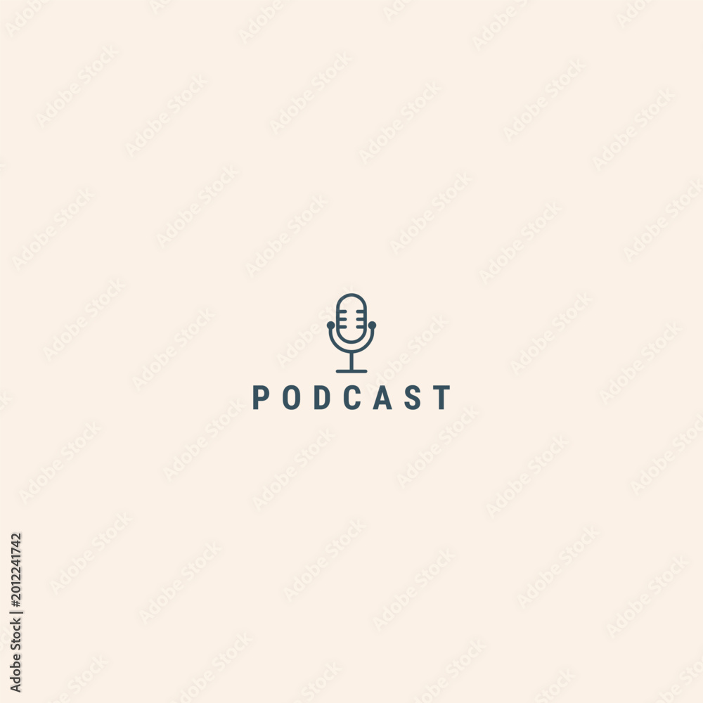 Obraz premium Podcast logo design template vector illustration