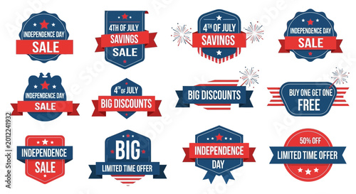 Independence Day Sale Badges: 4th of July Big Discounts, Limited Time Offers