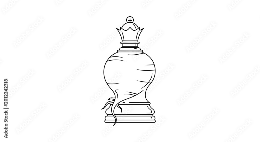 Fototapeta premium Chess Queen Turnip Hybrid - Unique Strategy Game Piece