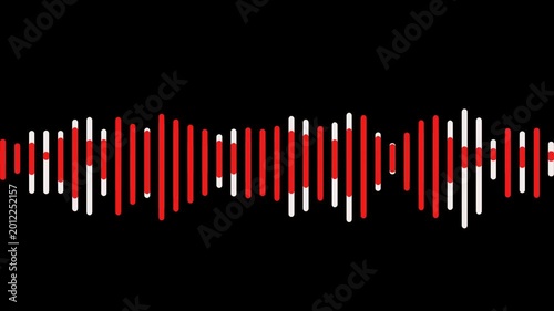 audio waves rhythm isolated on black background. audio wave visualization voice record, line audio wave visualization transparent background, Sound Wave Animated In black Background. 