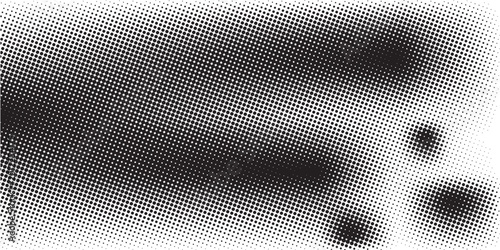 Foto Set of halftone dots gradient pattern texture isolated on white background