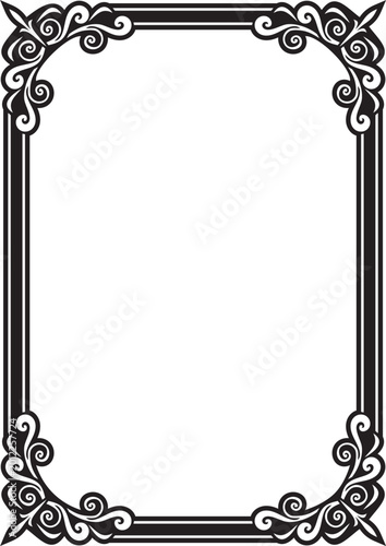 Slika na platnu Classic greek black monochrome square ornament
