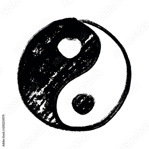 Bild auf Leinwand Hand drawn yin yang symbol Zen and Tao Harmony and balance Black and white yin a