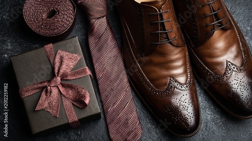 Classic mens accessories and gift box for fathers day celebration