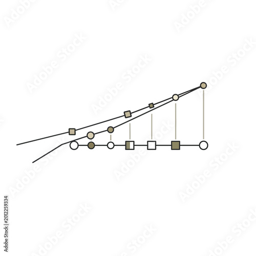 Abstract representation of data points and trends over time.