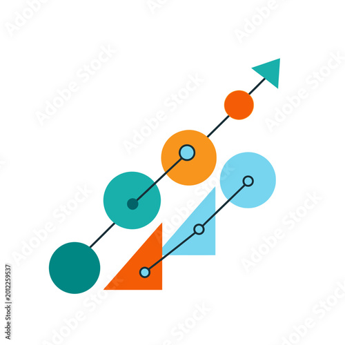 Abstract Geometric Shapes Representing Growth and Progress.